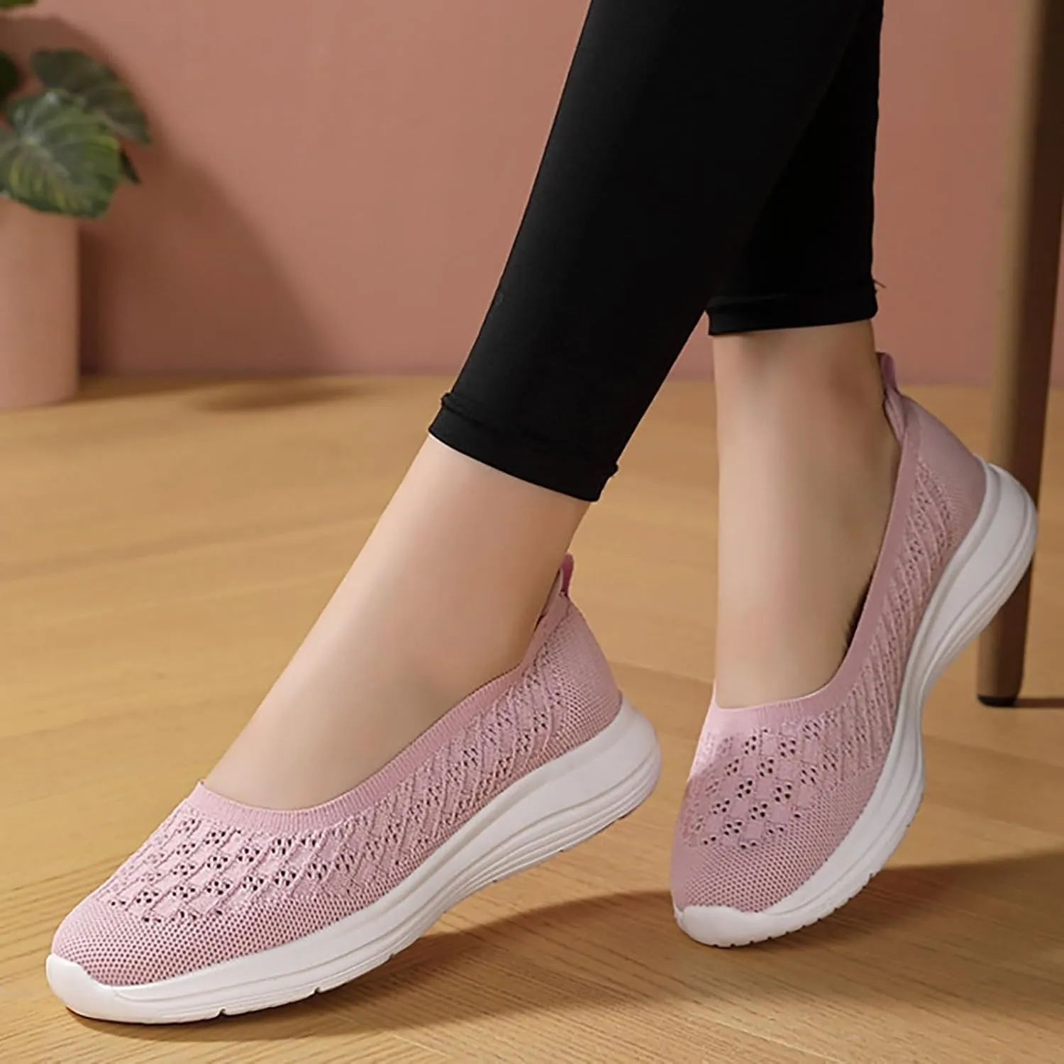 Women's Soft Orthopedic Shoes Breathable Woven Go Walking Slip On Foam Shoes Arch Support Casual Slip on Shoes for Boys