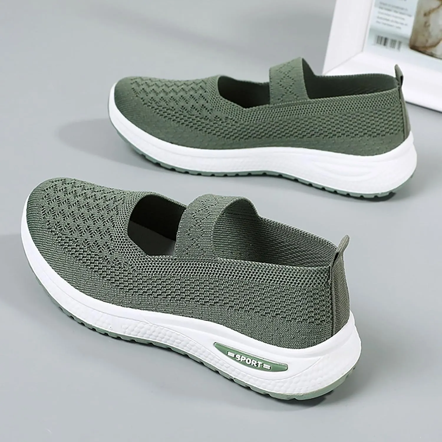 Women's Soft Orthopedic Shoes Breathable Woven Go Walking Slip On Foam Shoes Arch Support Hands Slip Man Shoes Slip on