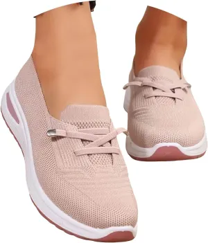 Women's Soft Sole Mesh Comfort Orthopedic Shoes, Walking Shoes Women Arch Support Breathable Mesh Tennis Shoe Slip On Orthopedic Sneakers Non Slip Best Walking Shoe
