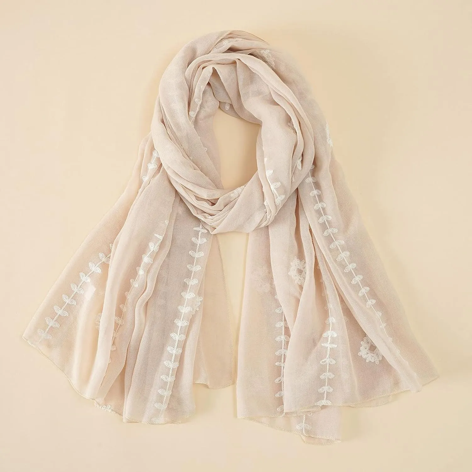 Women's Summer Scarfs Lightweight Large Long Shawl Linen Beach Wrap Plain Scarf Sunscreen Shawl Wrap Scarves