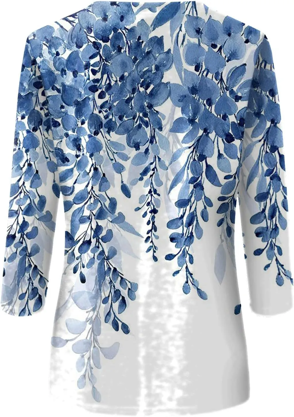 Womens Tops 3/4 Sleeve Shirts Trendy Floral Blouses Casual Loose Fit Summer Tee Crewneck Tunic Tops 2024 S-5XL