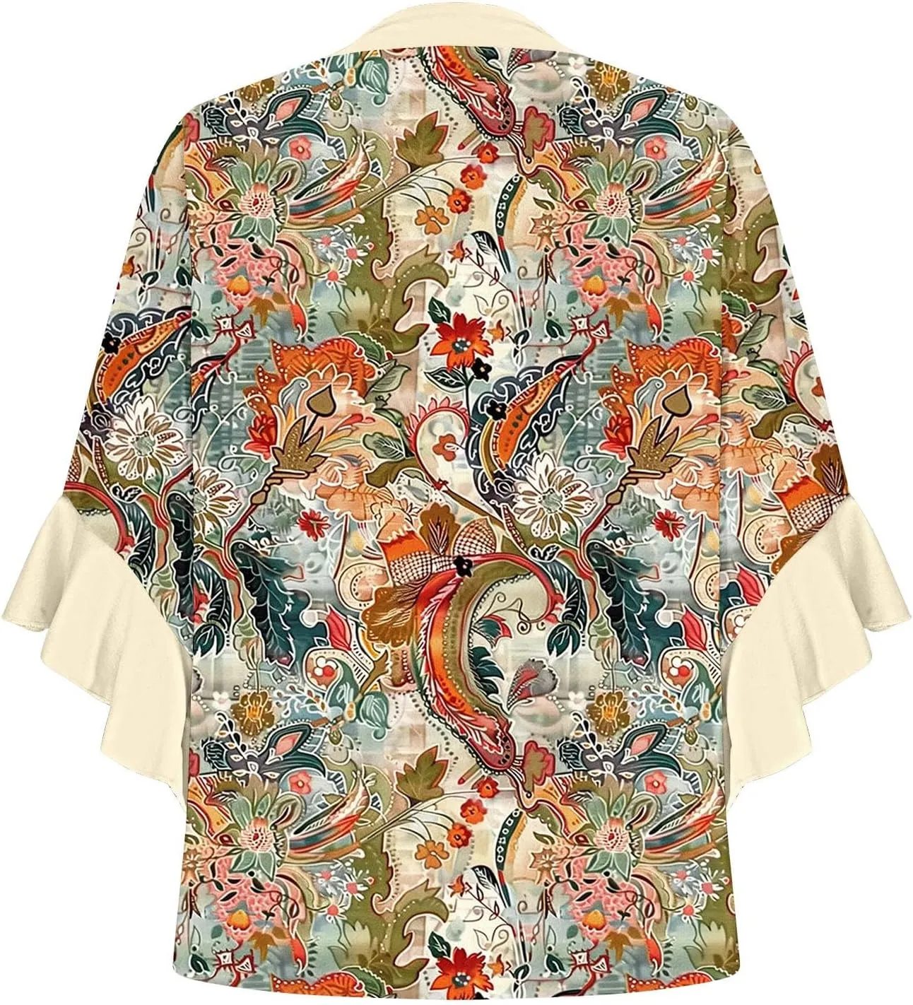 Womens Tops Dressy Casual 3/4 Length Bell Sleeve Top Oversized V Neck Floral T Shirts Summer Fashion Boho Tunics 2025