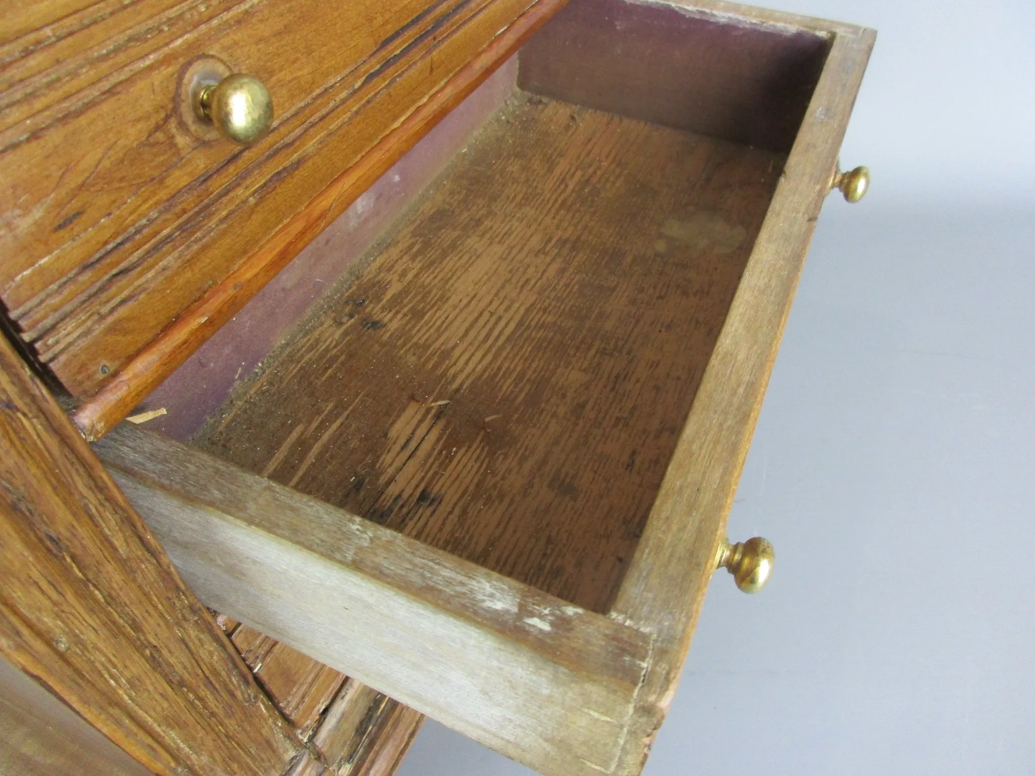 Wooden Hand Made Table Top Chest Of Drawers Antique Circa 19th Century