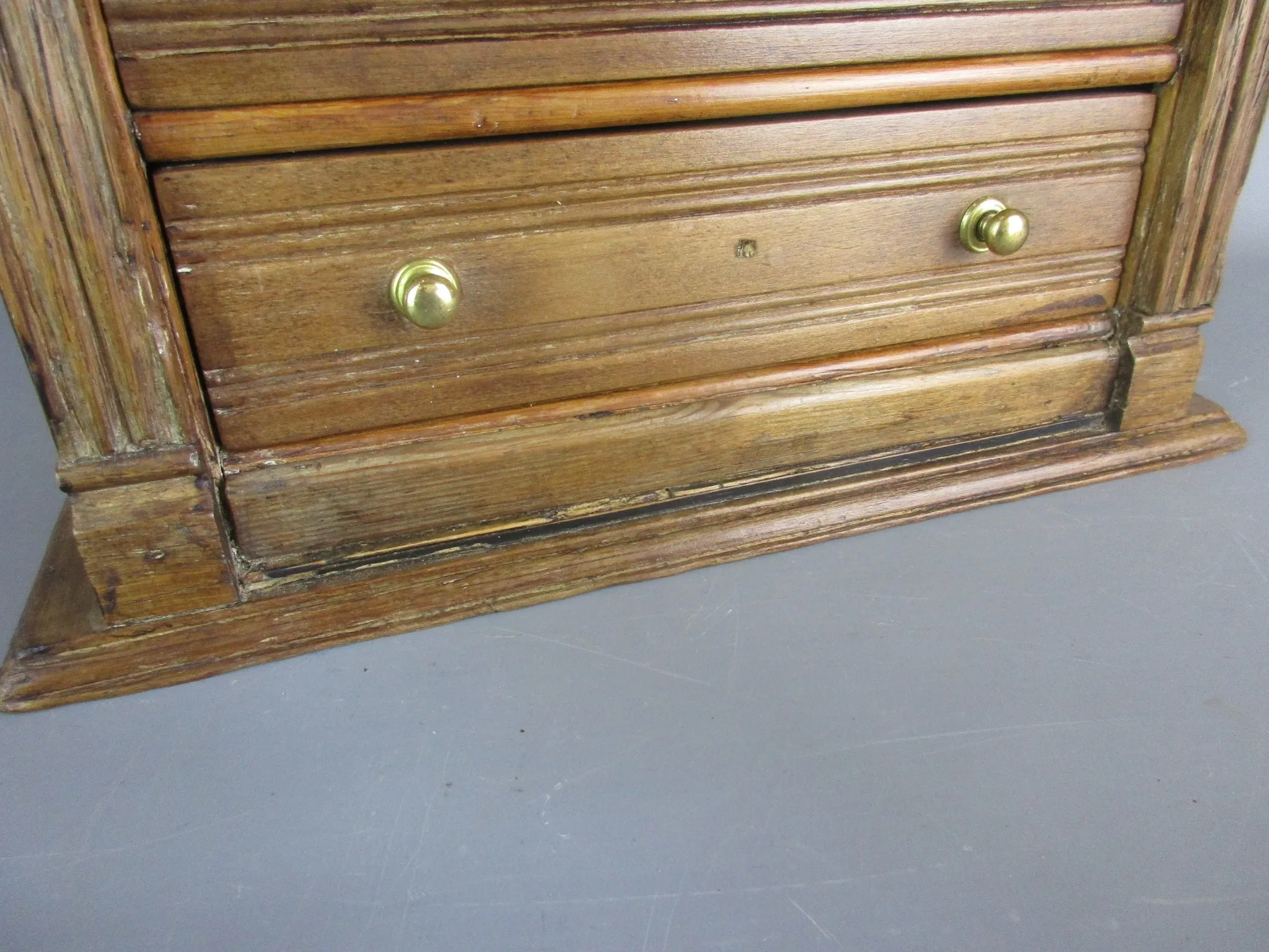 Wooden Hand Made Table Top Chest Of Drawers Antique Circa 19th Century
