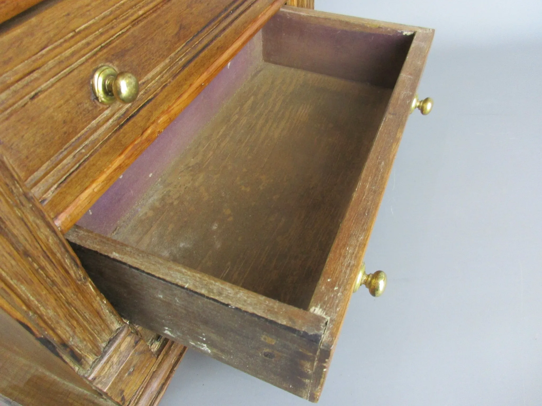 Wooden Hand Made Table Top Chest Of Drawers Antique Circa 19th Century