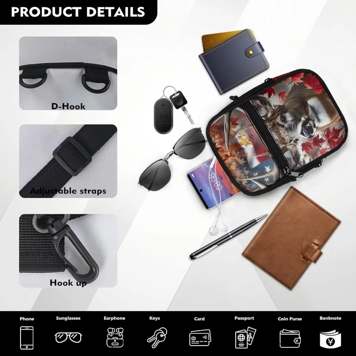 Xpyiqun Phone Purse for Women Small Crossbody Bags Travel Messenger Bag Zipper Pocket Cross Body Pouch