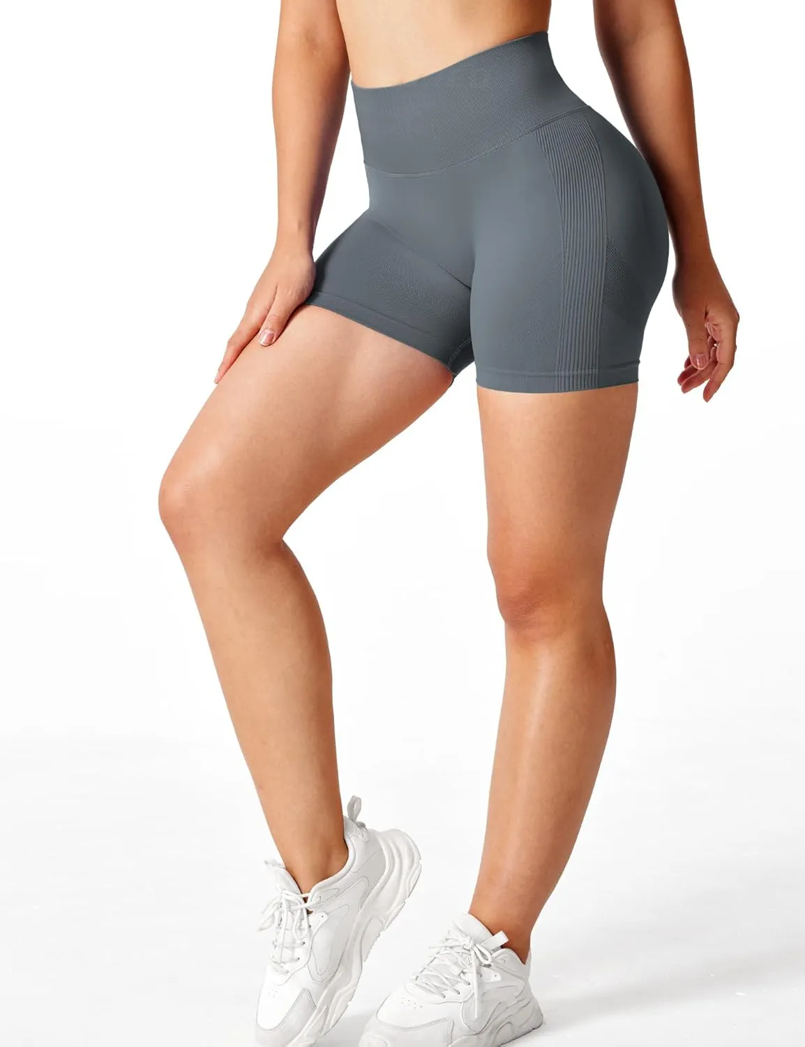 YEOREO Professional Women Workout Shorts 3.6" Scrunch Shorts Seamless High Waisted Contour Gym Yoga Biker Shorts