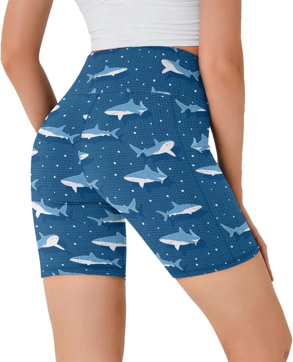 Yewattles Women's Athletic Shorts High Waisted Running Shorts Breathbale Sporty Short Gym Elastic Workout Shorts