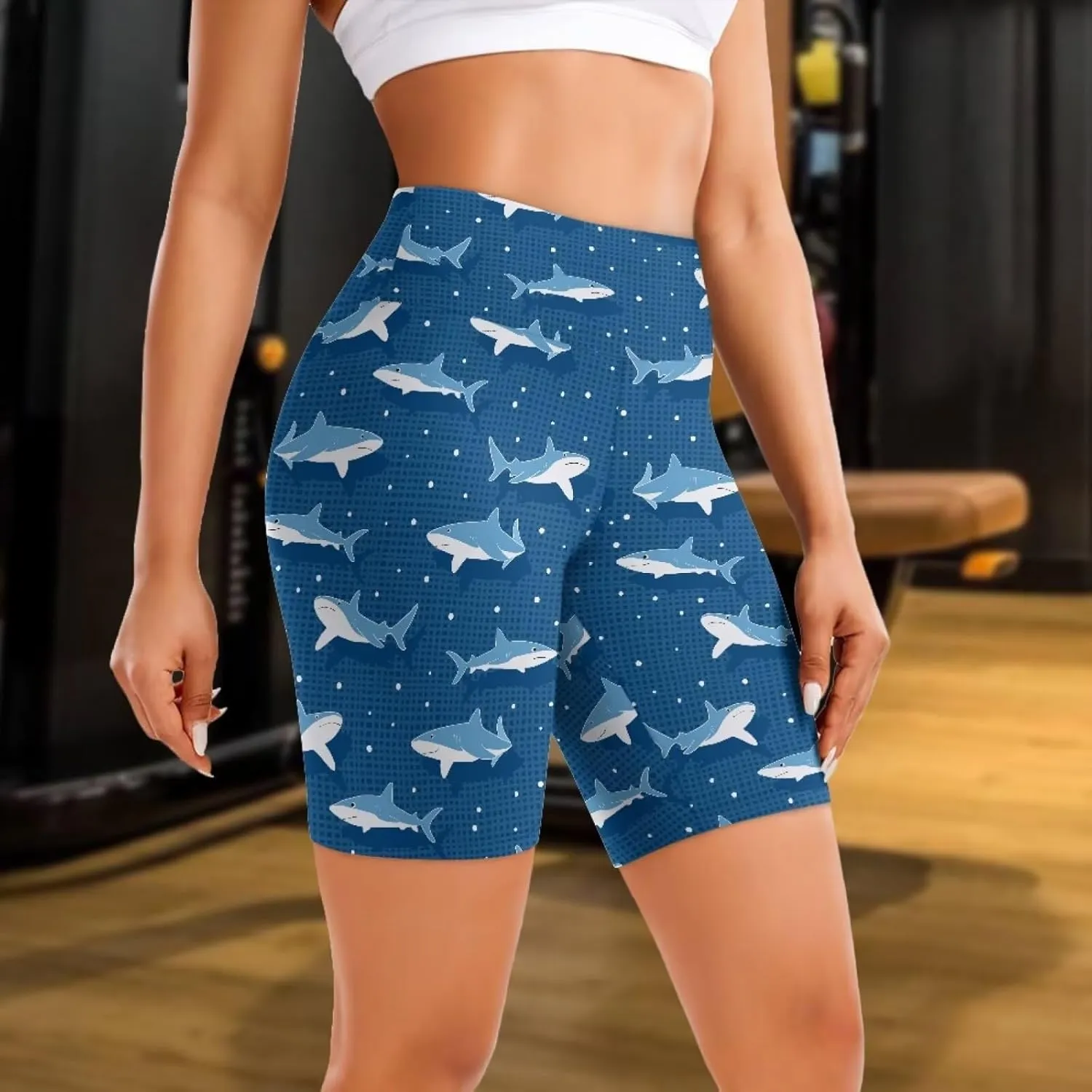 Yewattles Women's Athletic Shorts High Waisted Running Shorts Breathbale Sporty Short Gym Elastic Workout Shorts