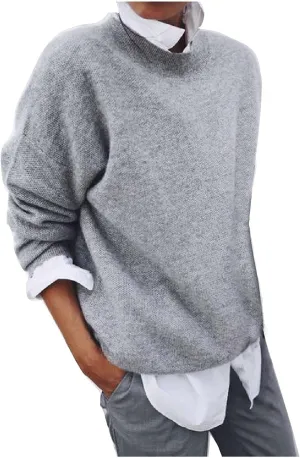 Ymosrh Women's Christmas Clothes Oversized Sweaters 2023 Fall Fuzzy Knit Chunky Warm Pullover Sweater, S-5XL
