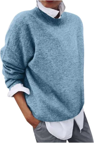 Ymosrh Women's Christmas Clothes Oversized Sweaters 2023 Fall Fuzzy Knit Chunky Warm Pullover Sweater, S-5XL