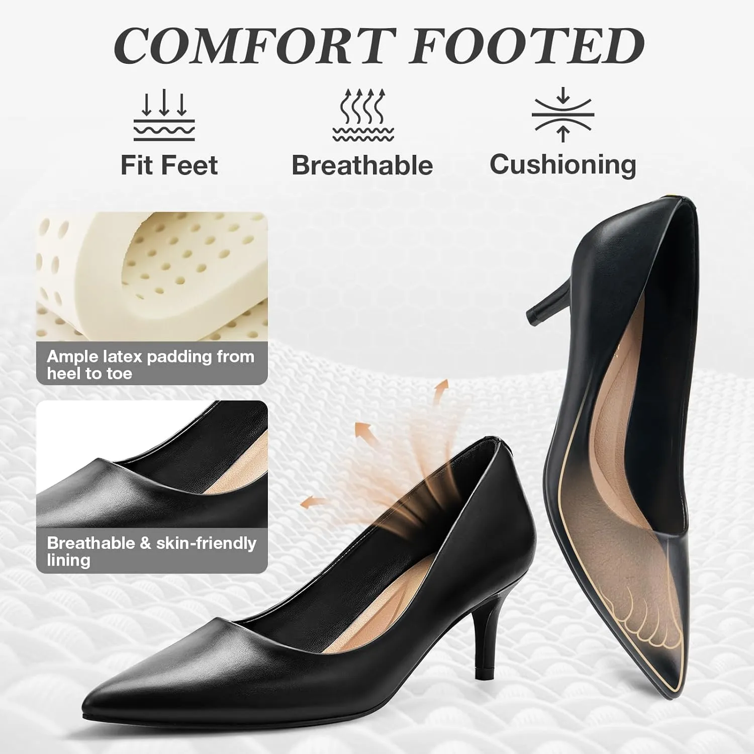 ZURIN Women's Pointed Toe Comfortable Stiletto Heels Closed Toe Dress Pumps Shoes for Wedding Work Office Business